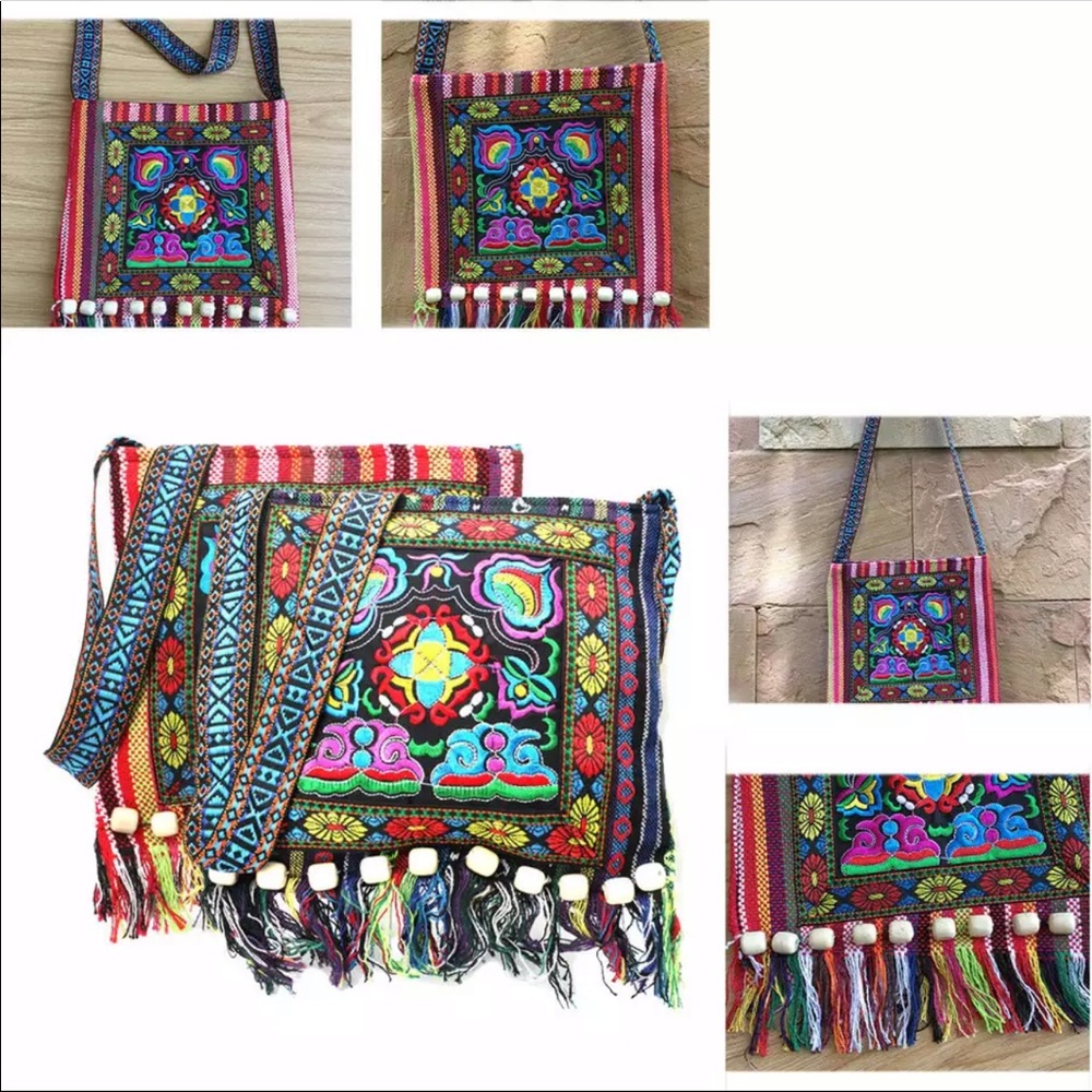 B175 Mexican Style Woven Crosbody Bag